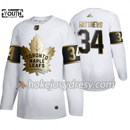 Dětské Hokejový Dres Toronto Maple Leafs Auston Matthews 34 Adidas 2019-2020 Golden Edition Bílá Authentic